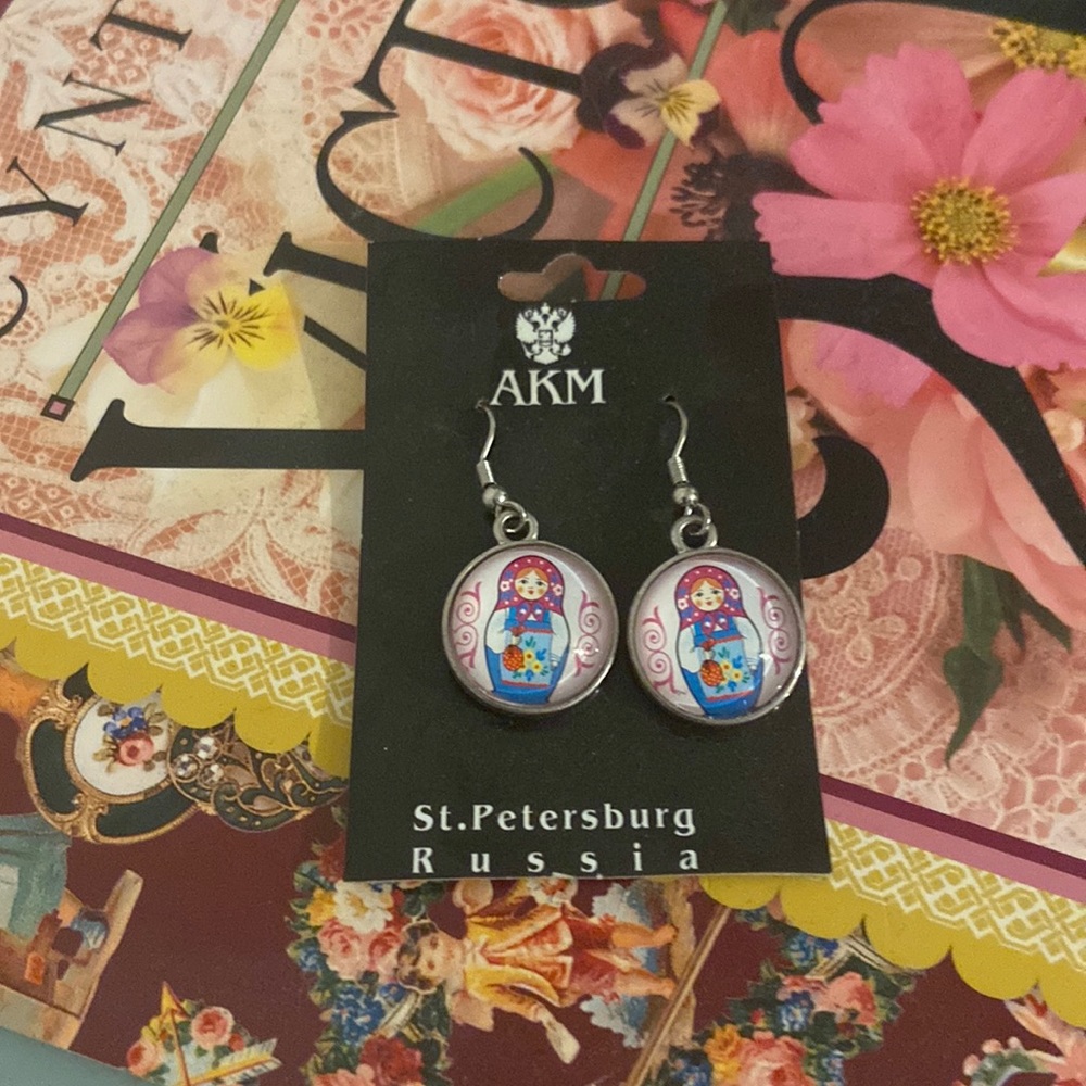 Nesting doll earrings
